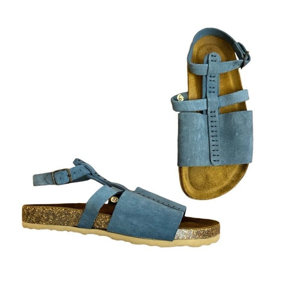 Sundance Warm Earth Sandals Blue Gladiator Size 37 = US 7